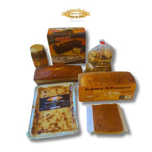 Cargar imagen en el visor de la galería, Pack Momentos Especiales Etelvina con sobaos pasiegos artesanos, quesada pasiega, corbatas de Unquera de chocolate, pastas pasiegas y miel de Cantabria.