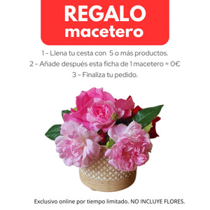 1 - Compra 5 o más productos y AÑADE después esta ficha de 1 macetero = 0€