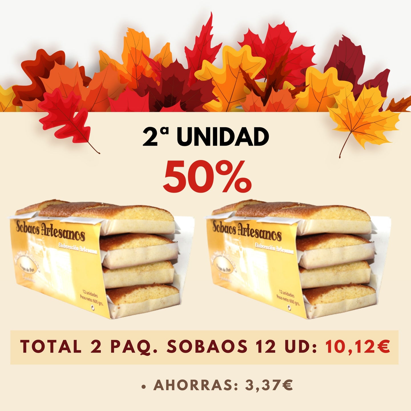 1-Sobaos Pasiegos Medianos 12 ud - 600 gr